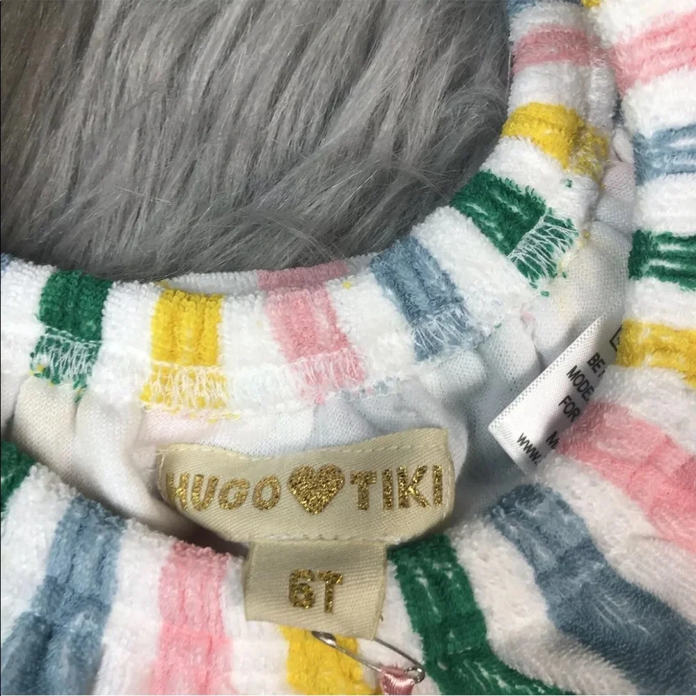 Hugo Loves Tiki 6T Girls Striped Terry Cloth Crop Top Bloomer Play Set
